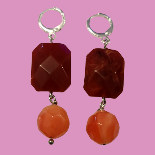 Monarch - Red Rectangle with Orange Dangle